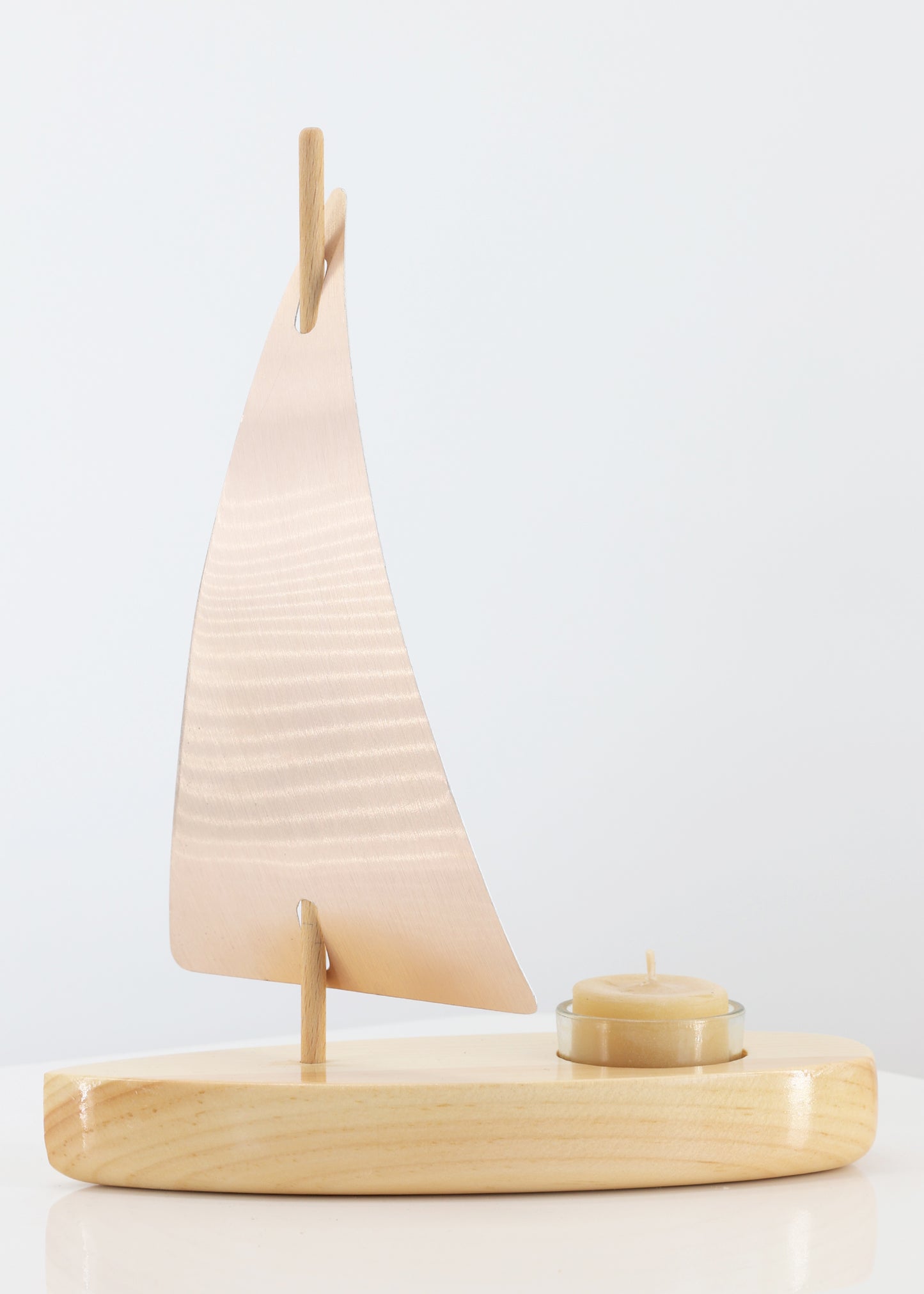 Holz-Kerzenschiff - schwimmfähig
